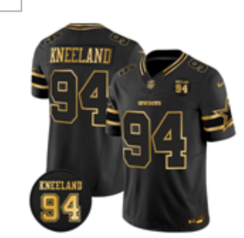 Men 2026 Dallas Cowboys #94 Kneeland Black gold 6th generation Nike Limited NFL Jersey style 03->dallas cowboys->NFL Jersey